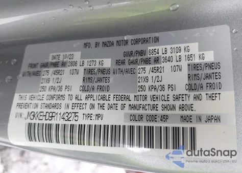 2024 Mazda Cx-90 3.3 Turbo Premium Plus z USA, uszkodzony, nr VIN JM3KKEHD9R1143275